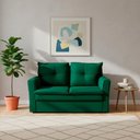 Ver imagem 2 de Sofá Pequeno 02 Lugares 150cm Mobi Suede Verde Herrero