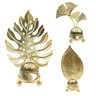 Folha Dourado com Esfera Decorativa 10cm em Metal Decoração:03 - 6