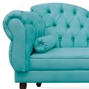 Ver imagem 2 de Recamier Divã Cancun 140cm com Capitonê - Direita Suede - Ecotec Decor:Azul Turquesa