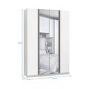 Ver imagem 3 de Guarda-roupa Solteiro Luciane 4 Portas 3 Gavetas Prime Plus Alumínio com Espelho 160 Cm