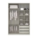 Ver imagem 2 de Guarda-roupa Solteiro Luciane 4 Portas 3 Gavetas Prime Plus Alumínio com Espelho 160 Cm