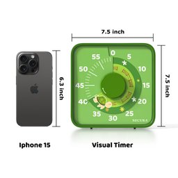 Secura Timer Visual Infantil 60 Min. com Ímã e Estampa Animal (verde) - 4