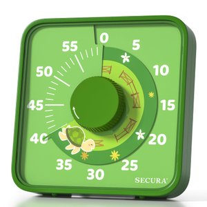Secura Timer Visual Infantil 60 Min. com Ímã e Estampa Animal (verde)