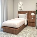 Ver imagem 1 de Cama Solteiro sob Medida Nn 96cmx200cm 100% Mdf Casa Lar Cor:nogueira Cadiz