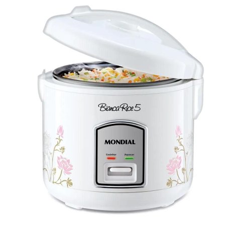 Panela Elétrica de Arroz Mondial Bianca Rice 5 400w Branco 127v - Npe-05-5x