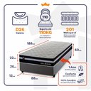 Ver imagem 4 de Conjunto Cama Box Solteiro c/ Molas Ensacadas Durham Cinza 88x188x60