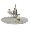 Ver imagem 1 de Bandeja Giratória Para Mesa 70cm Off White Tampo De Vidro