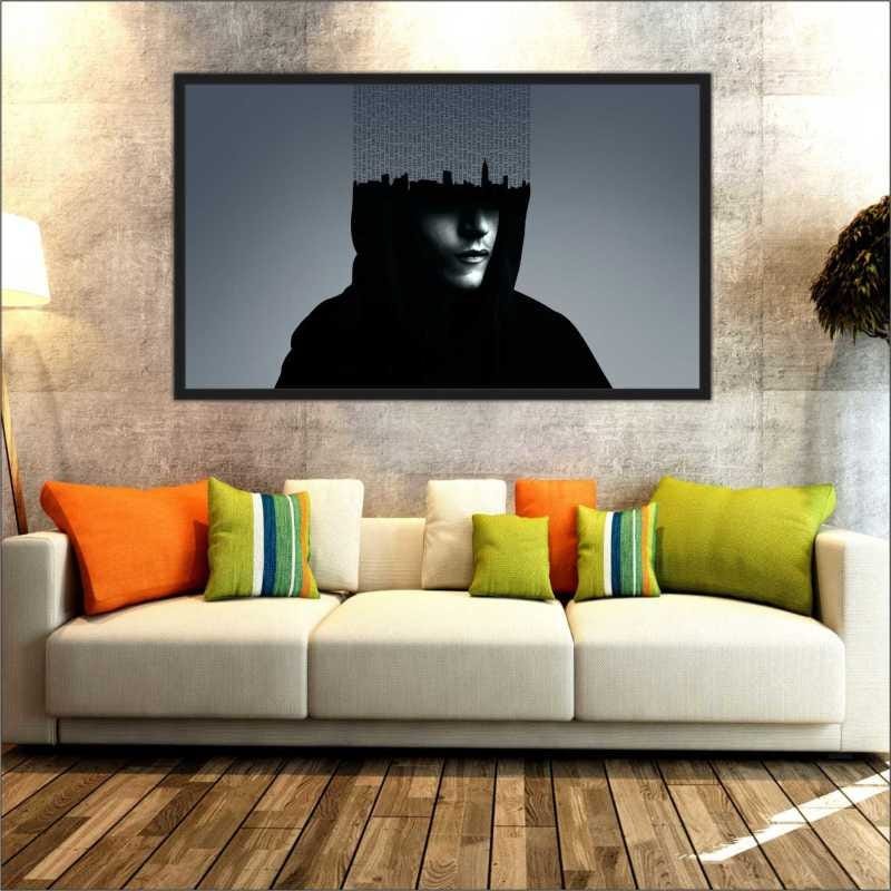 Quadro Decorativo Mr Robot Séries em Tecido Canvas 130x60