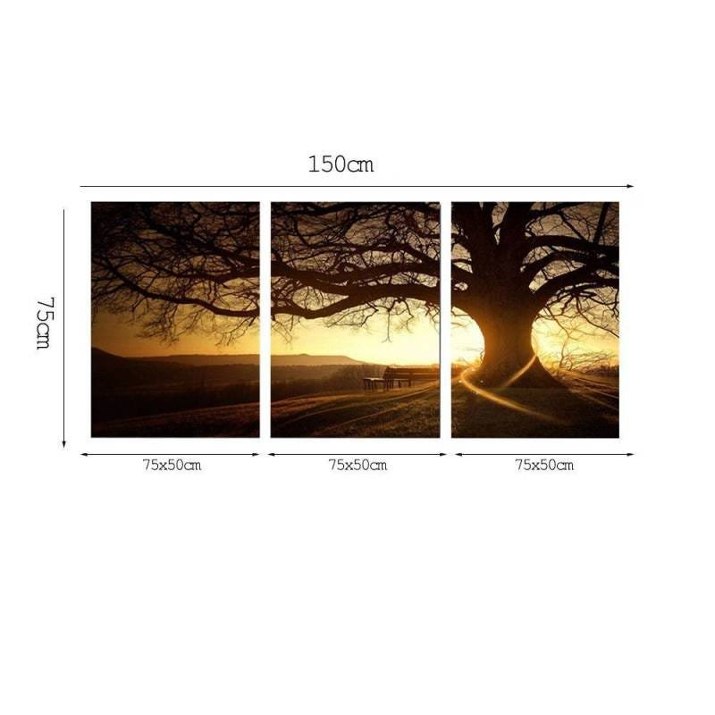 Quadro 75x150cm Árvore Por Sol Decorativo - 3