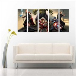 Quadro Decorativo Filmes Os Vingadores Mosaico 5 Peças G9 - 4 Quadro Decorativo Filmes Os Vingadores Mosaico 5 Peças G9 - 4