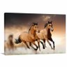 Quadro decorativo Cavalos Marrons Correndo em Tecido - 2