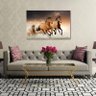 Quadro decorativo Cavalos Marrons Correndo em Tecido - 3