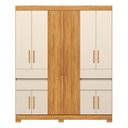 Ver imagem 2 de Guarda-Roupa 10 Portas 4 Gavetas Vizanno Amarelo/Cinamon/Off White