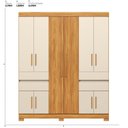 Ver imagem 3 de Guarda-Roupa 10 Portas 4 Gavetas Vizanno Amarelo/Cinamon/Off White