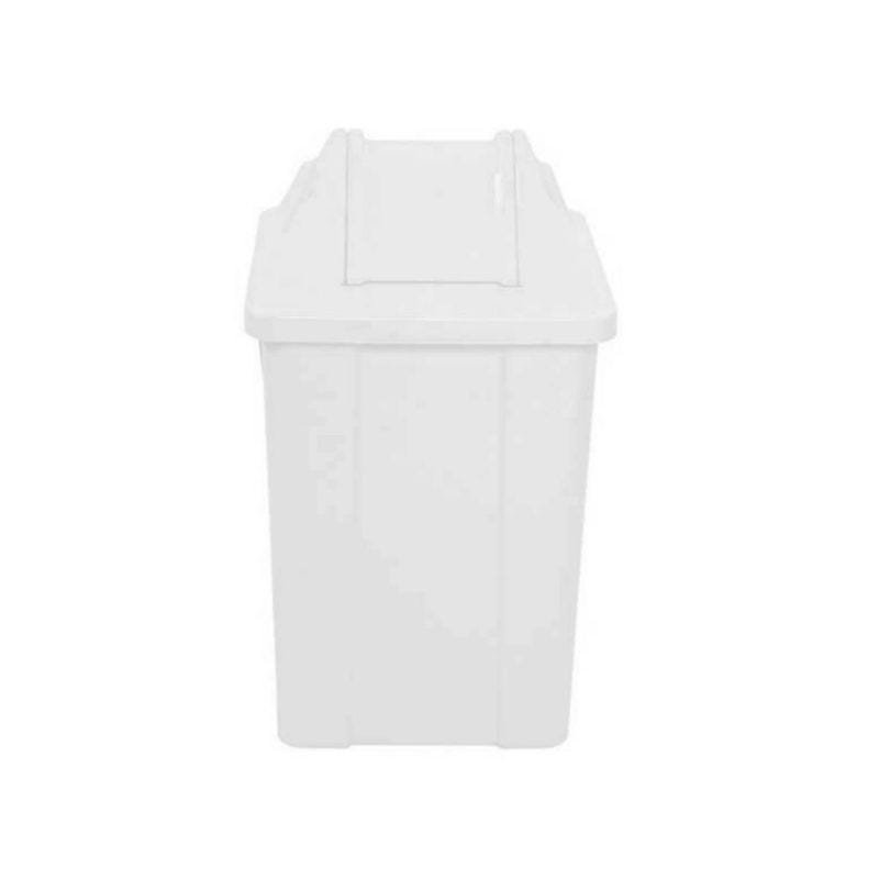 Cesto Quadrado 60 Litros com Tampa Vai-vem Branco