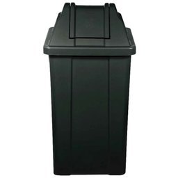 Cesto Quadrado 60 Litros com Tampa Vai-vem Preto - 1