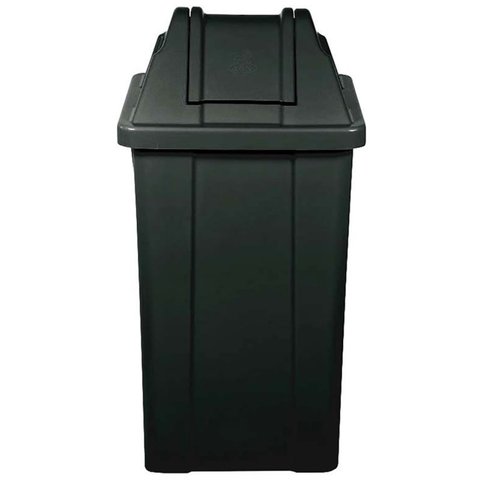 Cesto Quadrado 60 Litros com Tampa Vai-vem Preto