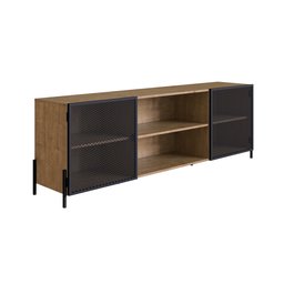 Rack de Tv York Estilo Industrial 180cm 02 Portas 27912 Artesano - Vermont/preto - 2
