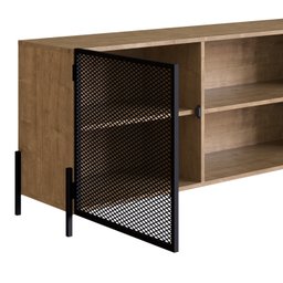 Rack de Tv York Estilo Industrial 180cm 02 Portas 27912 Artesano - Vermont/preto - 5