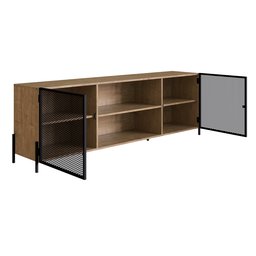 Rack de Tv York Estilo Industrial 180cm 02 Portas 27912 Artesano - Vermont/preto - 3