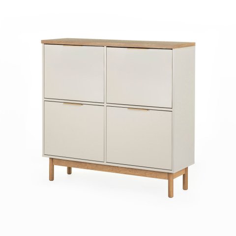 Sapateira Kaki 4 Portas 105 Cm X 35 Cm Tauari / Off White