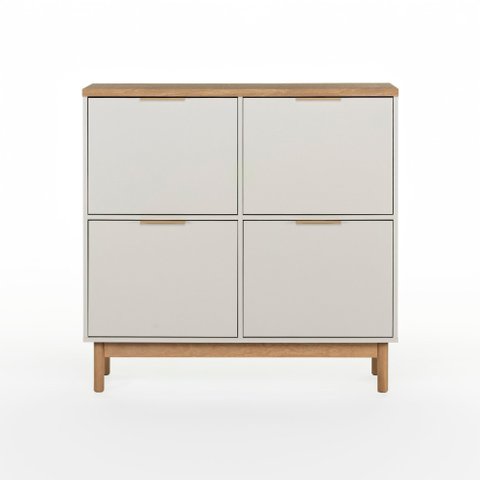 Sapateira Kaki 4 Portas 105 Cm X 35 Cm Tauari / Off White