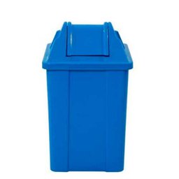 Cesto Quadrado 60 Litros com Tampa Vai-vem Azul - 1