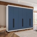 Ver imagem 1 de Roupeiro Casal Valência 6 Portas 4 Gavetas 242x214cm Branco/Azul 240834