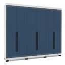 Ver imagem 2 de Roupeiro Casal Valência 6 Portas 4 Gavetas 242x214cm Branco/Azul 240834