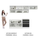 Ver imagem 6 de Armário de Cozinha Completa 100% MDF 260cm Branco/Preto Acordes Madesa 03