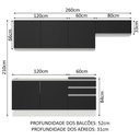 Ver imagem 4 de Armário de Cozinha Completa 100% MDF 260cm Branco/Preto Acordes Madesa 03