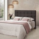 Ver imagem 1 de Cabeceira Cama Casal Estofada 1,40 - Maia Linho Marrom
