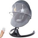 Ver imagem 1 de Cadeira de Descanso e Balanço Cadeirinha para Bebê com Musica Mosquiteiro e Controle Remoto Preta