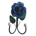 Ver imagem 1 de Cabide 2 Ganchos Rosas de Ferro - Suporte Duplo:azul