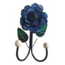 Cabide 2 Ganchos Rosas de Ferro - Suporte Duplo:azul - 1