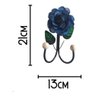 Cabide 2 Ganchos Rosas de Ferro - Suporte Duplo:azul - 3