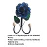 Cabide 2 Ganchos Rosas de Ferro - Suporte Duplo:azul - 4