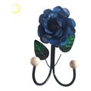 Ver imagem 2 de Cabide 2 Ganchos Rosas de Ferro - Suporte Duplo:azul