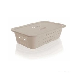 Caixa Organizadora Com Tampa 30x20 Bege Ou - 1 Caixa Organizadora Com Tampa 30x20 Bege Ou - 1