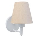 Ver imagem 5 de Kit-2 Arandela Cone Md-2004 Base Branco Cúpula em Tecido 14-14x07cm Linho Bege - Bivolt