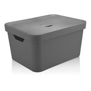 Caixa Organizadora Cube Grande Com Tampa Chumbo Marca Ou
