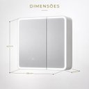 Ver imagem 3 de Espelheira para Banheiro com 2 Portas LED Touch 68cm Resistente a Umidade