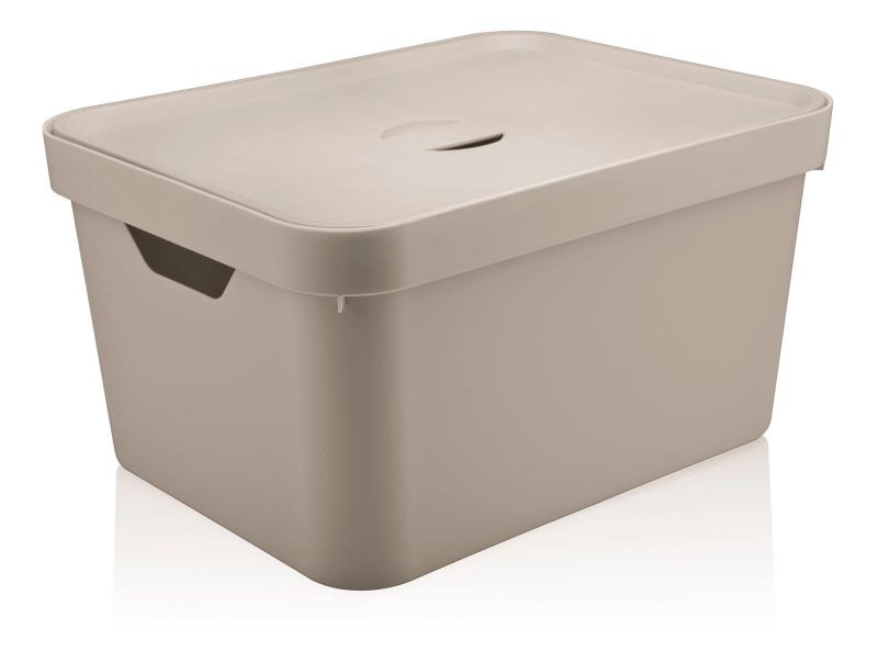 Caixa Organizadora Com Tampa Bege Marca Ou 46X36X24 Cm