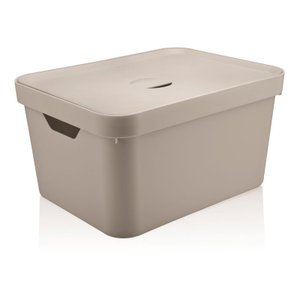 Caixa Organizadora Com Tampa Bege Marca Ou 46X36X24 Cm
