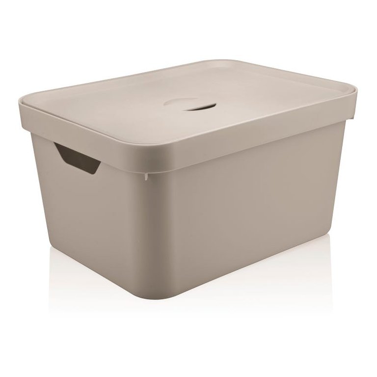 Caixa Organizadora Com Tampa Bege Marca Ou 46X36X24 Cm