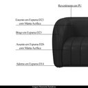 Ver imagem 3 de Conjunto Sala de Estar Sofá 252cm 3 Lugares e Poltrona Adam PU Preto G45 - Gran Belo Conjunto Adam