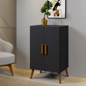 Sapateira Multiuso Cali Retrô 3 Prateleiras Preto