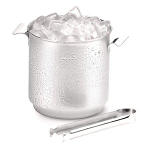Balde Para Gelo Inox champanheira 1,3 Litros Com Pinça Bar
