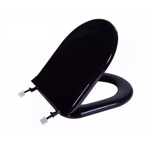 Assento Sanitário Almofadado Oval Astra Preto 95023