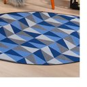 Ver imagem 1 de Tapete Redondo 1,40x1,40 Cami Casa Jacquard Antiderrapante:miami Azul